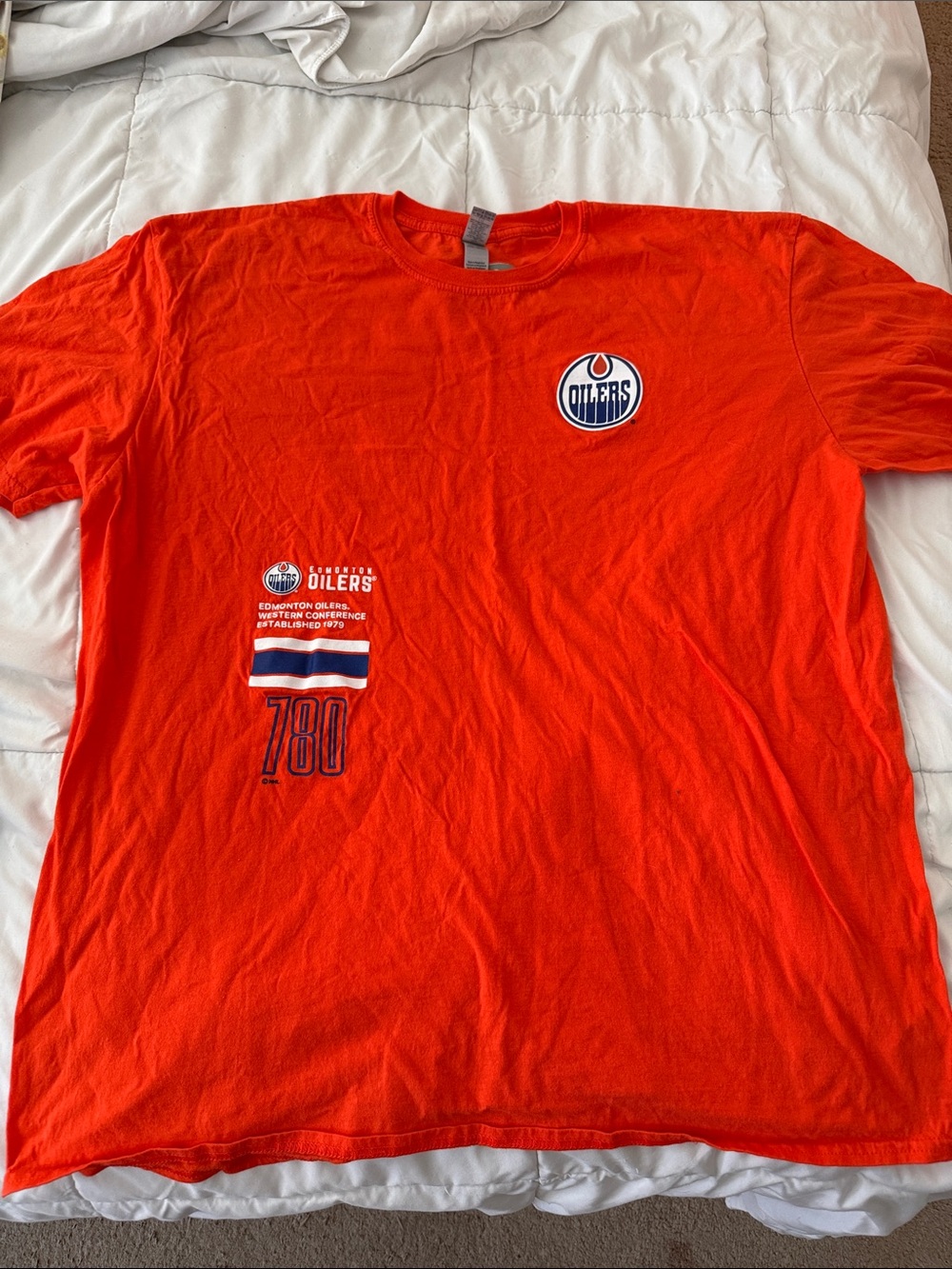 Fanatics Edmonton Oilers Orange Short Sleeve Graphic Tee